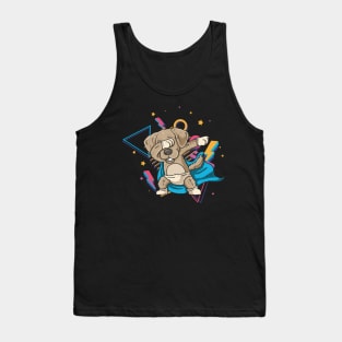 Dabbing Dog 80s retro Style Dab Gift Tank Top